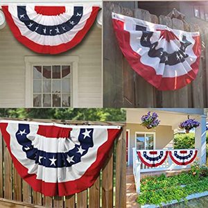 USA TOP FLAGSINC American Pleated Fan <b>Flag</b> 3x6 Ft USA <b>Bunting</b> <b>Flags</b> Patriots <b>Flag</b> Decorations Embroidered Stars Sewn Stripes - Product Image 3
