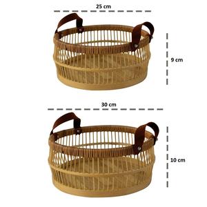 Haute bonne qualité bambou rotin ensemble Table de service plateaux décoratifs maison Durable osier écologique maison stockage organisateur - Product Image 3