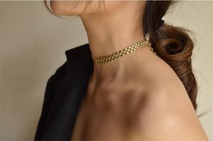 Chunky plaqué or panthère lien chaîne tour de cou épais bracelet de <span class=keywords><strong>montre</strong></span> chaîne déclaration collier or Vintage tour de cou cadeau pour elle - Product Image 3