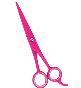 Tijeras de peluquería de corte de pelo profesional con borde de maquinilla de afeitar rosa con logotipo personalizado, tijeras de pelo profesionales para uso de belleza - Product Image 6