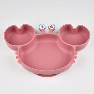 Cuenco de alimentación de silicona suave para bebés con forma de cangrejo con succión de grado alimenticio sin BPA para bebés de 0 a 12 meses con logotipo personalizado disponible - Product Image 4