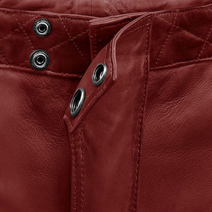 Pantalones de moda de cuero genuino de alta calidad personalizados con cierre de cintura elástica tela de lona de longitud regular Etiqueta Privada - Product Image 4