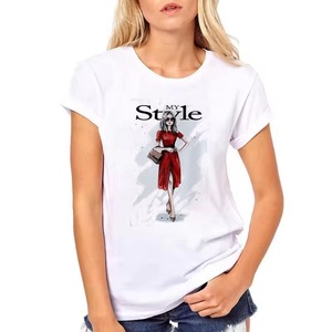 Camiseta Premium de diseño personalizado para mujer, Camiseta de algodón transpirable de varios colores para mujer, ropa diaria de verano energética para mujer - Product Image 5