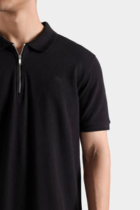 Camiseta Polo de punto informal de manga corta Camiseta Polo de ajuste clásico Camisetas de verano Ajuste estándar Camiseta Lisa para hombre Negro - Product Image 2