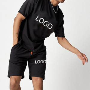 โลโก้ที่กําหนดเองชุดกีฬาฤดูร้อนเสื้อและกางเกงขาสั้นชุดสําหรับผู้ชายเสื้อยืดแขนสั้นสองชิ้นชุดสั้น - Product Image 2