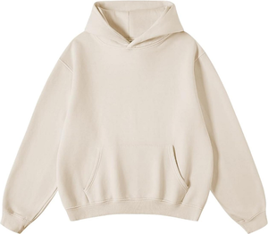 Sweat-shirt pour homme en éponge française 350 g/m² avec logo personnalisé Sweat à capuche surdimensionné 100% coton à motif uni avec épaules tombantes - Product Image 1