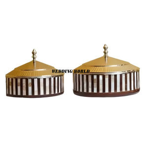 หม้อไฟทรงกลมลายมุก ดีไซน์หรูหรา คลาสสิก ทันสมัย พร้อมที่อุ่นอาหารไม้แบบใหม่ - Product Image 3