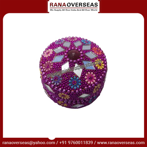<b>Small</b> Sindoor Kumkum Vermillion Container With Sequins and <b>Mirror</b> Design for Wedding Home Temple - Product Image 4