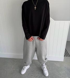 Streetwear vintage surdimensionné à manches longues en fibre de bambou à imprimé graphique 100% coton lourd-vierge de grande taille pour toute saison - Product Image 4