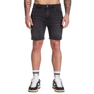 Pantalones cortos ajustados para hombre, ropa de calle moderna con dobladillo cónico de mezclilla gris, pantalones cortos clásicos esenciales de verano de cintura media cómodos - Product Image 2