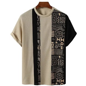 Camisetas de algodón 100% para hombre para verano de secado rápido, cuello de Punto ligero, manga corta, ajuste holgado, estampado, para ropa de verano de secado rápido - Product Image 3