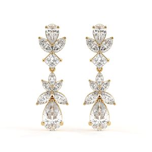 Boucles d'oreilles pendantes en forme de diamant coupe poire pour femme - Product Image 1