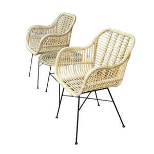 Luxury European Modern Stackable Wicker <b>Rattan</b> <b>Dining</b> <b>Chairs</b> with Arms Super Comfortable for Restaurant and Home Use - Product Image 4