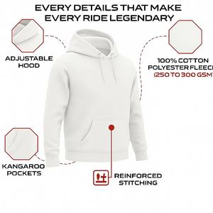 Sweat à capuche en molleton de 100% polyester blindé respirant sweat-shirt d'équitation de moto vêtements de protection confortables pour hommes - Product Image 6