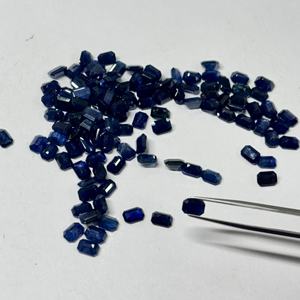 Saphir bleu naturel, forme octogonale, taille radiant, émeraude facettée, pierre précieuse en vrac pour bijoux, certifiée, 2x4 mm à 8x10 mm - Product Image 2