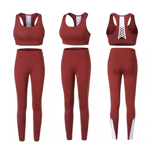 Ensemble de yoga pour femmes, 2 pièces, soutien-gorge de sport et leggings, imprimé camouflage, tenue de sport sans manches, tenue de fitness - Product Image 4