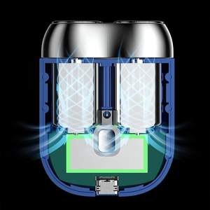 Mini Afeitadora Eléctrica Portátil Recargable por USB, Resistente al Agua IPX7, Recortadora de Barba de Doble Cabezal, Maquinilla de Afeitar de Doble Cuchilla, Afeitadora Rotatoria Lavable - Product Image 2