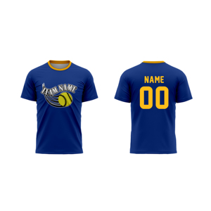 Custom Softball Jersey Team <b>Name</b> Sublimated Print Moisture Wicking Crew Neck Short Sleeve Unisex Adult Blue - Product Image 5