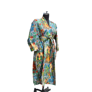 ชุดเดรสกิโมโนผ้าฝ้ายสำหรับผู้หญิง, ชุดเดรสใส่เดินชายหาดเปิดด้านหน้าสำหรับใส่ในฤดูร้อน - Product Image 2