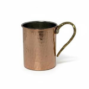 Vintage Style Heat Resistant <b>Copper</b> Flat <b>Cup</b> with Polished/Matte Finish 9cm Height - Product Image 4