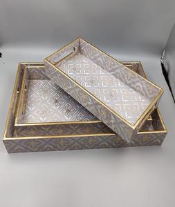 Dernier modèle de plateau de service en bois imprimé MDF écologique de forme carrée Plateau de cuisine pour la maison FSInternational - Product Image 2