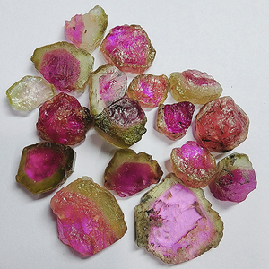 Lote de 17 Turmalinas Naturales de Color Bio, 13-22mm, Tamaño Libre, 177 Quilates, Piedras Sueltas, Gemas en Bruto de África para Joyería - Product Image 1