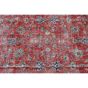 3.6x8.9 ft Vintage Turkish Rug, Area Rug, <b>Red</b> <b>Wool</b> Rug - Product Image 5