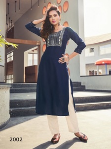 ชุด dobby ผ้าวิสคอสใหม่ล่าสุดลายบลูฮิลส์สำหรับสตรีปักลาย zari และคอลเลกชันงานลำดับ - Product Image 3