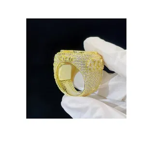 Лидер продаж, 925 серебряное кольцо с бриллиантами в стиле хип-хоп