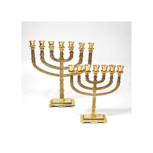High Standard Quality Candelabra <b>Silver</b> Color Aluminium Modern Design Jewish Menorah Candle Holder for Dining Table Decoration - Product Image 6