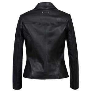 Veste de moto d'hiver en cuir de mouton véritable pour femmes Doublure tissée en satin de haute qualité Réversible Respirant Coupe-vent Vente en gros - Product Image 5