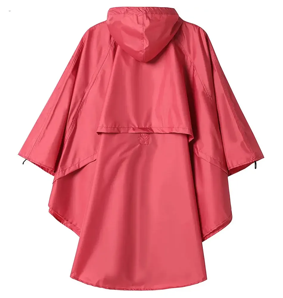Jas hujan wanita Lengan penuh, jas hujan dengan tudung tahan air tahan angin warna merah muda ukuran 2023
