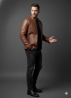 Veste en cuir d'agneau épaisse pour homme, imperméable, avec col, fermeture éclair, grande taille, écologique