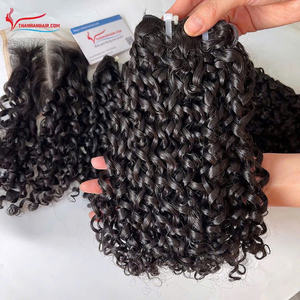 Disponible en stock paquet de cheveux bouclés Pixie bruts super doublement étirés cheveux Sweft extensions de cheveux humains vierges vietnamiens - Product Image 5