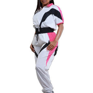 Ensemble de survêtement coupe-vent deux pièces unisexe personnalisé avec taille élastique costumes de survêtement décontractés de couleur unie - Product Image 6