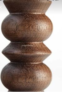 ZAMZAM IMPEX Ensemble 3 bougeoirs en bois de manguier sculptés à la main Bougeoir en bois décoratif rustique Ensemble de bougies coniques Noël - Product Image 4