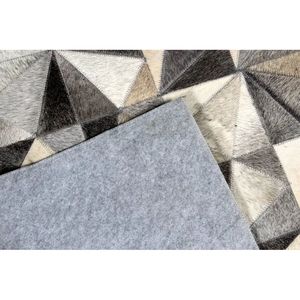 Alfombra de Cuero con Pelo Sintético Hecha a Mano, Estilo Abstracto, para Sala de Estar, Dormitorio o Pasillo - Product Image 4