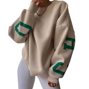 Sudadera de cuello simulado Reversible para mujer de otoño 2025 con logotipo personalizado, jersey de lana de alta calidad de gran tamaño, sudadera de fabricante superior - Product Image 3