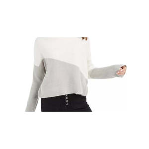 Maglione Bianco Casual Stile Coreano Planet Gold Junior con Blocchi di Colore Diagonali, Traspirante e alla Moda, Taglia Grande per l'Autunno - Product Image 2