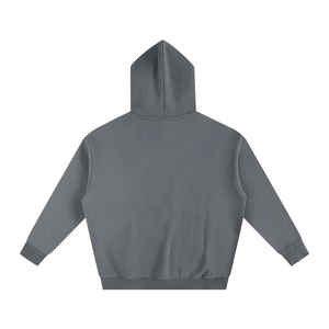 Sweat à capuche gris en molleton de coton premium, uni, sans motif, surdimensionné, unisexe, décontracté, streetwear, vente en gros - Product Image 2
