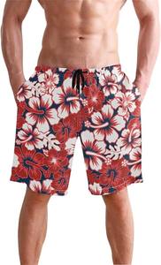 Short de planche de surf à motif floral 3D décontracté d'été pour hommes Maillot de bain flatteur à séchage rapide avec motif hawaïen Solid Tone3D - Product Image 2