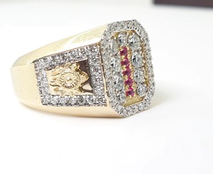 Bague de luxe pour homme de style Hip Hop de forme ronde entièrement glacée et ornée de diamants avec certificat IGI - Product Image 3