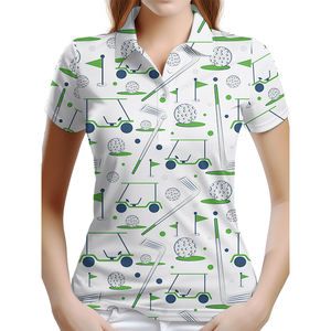 Polo de golf suave para mujer de nuevo diseño, polos de poliéster estampados para mujer al por mayor con logotipo personalizado - Product Image 2