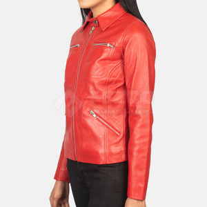 Chaqueta de Cuero Genuino para Mujer de Alta Calidad, Transpirable, de Secado Rápido, Moda de Invierno, Venta al Por Mayor, Procesamiento de Tejido, Logotipo Frontal - Product Image 3