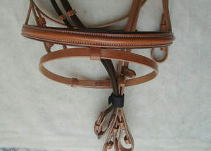 Qualité supérieure Vache Rembourrage Souple En Cuir Véritable Snaffle Bridle Fine Cristal Chaîne Durable Produits D'équitation Prix De Gros-Cheval - Product Image 3