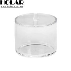 [Holar] Taiwan Made Round Transparent Deckel Kunststoff Badezimmer behälter Vorrats glas für Zahnseide Watte bausch Pad Tupfer - Product Image 1