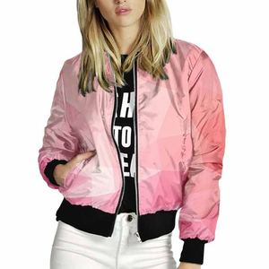 <b>Light</b> Pink <b>Vintage</b> Satin Bomber Jackets for Women & Men Factory-Made Stylish Printed Pattern Cotton Filling Silk Shell Material - Product Image 6