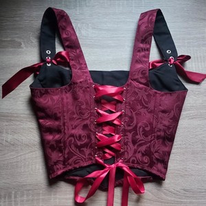 100% Corset de brocart marron de qualité supérieure pour les femmes avec Shapewear réglable mi meilleur Corset en gros Service OEM & ODM - Product Image 4