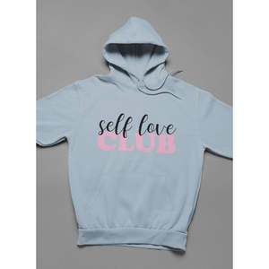 เสื้อฮู้ดดี้ Self Love Club ผ้าเจอร์ซีย์ระบายอากาศ สไตล์ลำลอง ลายปักตัวอักษร พิมพ์ลายนูน ไซส์ XS สำหรับฤดูใบไม้ร่วง/ฤดูหนาว - Product Image 1