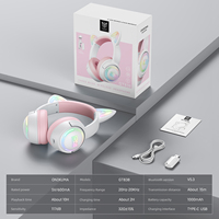 Auriculares Inalámbricos para Juegos ONIKUMA con Orejas de Gato, 3 Modos, RGB, 2.4G, Bluetooth, Cableados, con Micrófono con Cancelación de Ruido, OEM